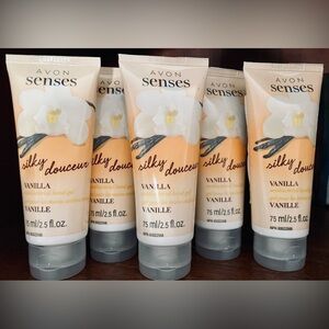 🫘 QTY 5 VANILLA ANTIBACTERIAL HAND GEL Avon Senses Discontinued Lot of 5